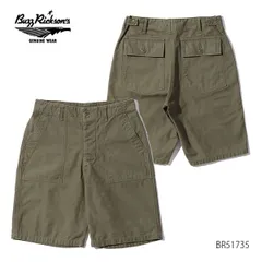 バズリクソンズ【BUZZ RICKSON'S】TROUSERS MEN'S COTTON SATEEN OLIVE GREEN QM SHADE 107 TYPE 1 CLASS SHORTS メンズ ショートパンツ 日本製のサムネイル