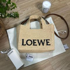 LOEWEロエベ フォントトートスモール フラワー刺繍カゴバッグ斜めがけ
