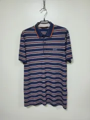 DAKS メンズ ストライプ カラーTシャツ ネイビー 260623のサムネイル