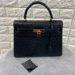 美品】リザード 蜥蜴革/クロシェットカギ・南京錠付/ミニ ハンドバッグ
