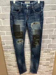 A【A5-72】◇vanquish サイズ28 デニムパンツ　インディゴブルー　ダメージ・リペア加工のサムネイル