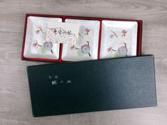 未使用】深川製磁 扇型小皿 5枚セット 鶴 金彩 和食器 箱付 - メルカリ