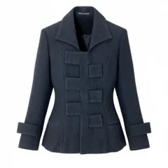 Af25 Yohji Yamamoto femme ヨウジヤマモト スナップボタン 中綿ジャケット ウールシルクブレンド FE-J05-149 ブラック レディースo07tのサムネイル