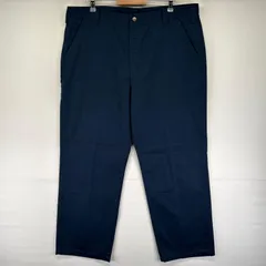 古着 カーハート Carhartt パンツ ワークパンツ ワンポイントロゴ 大きいサイズ ジッパーフライ W42 L32  ネイビー系 メンズのサムネイル