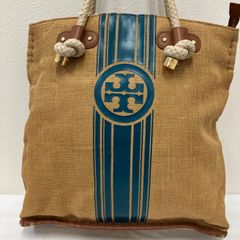ToryBurch トートバック カゴバック ストロー素材 グリーン　ゴールド ToryBurch トートバック カゴバック ストロー素材 グリーン ゴールド