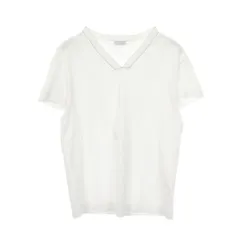 ブルネロクチネリ Brunello Cucinelli 半袖Tシャツ Vネック コットン Tシャツ レディース Used Aのサムネイル