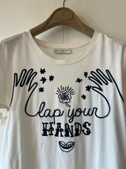 サンドロ レディース アイボリー イラスト半袖Tシャツ モダールTシャツ 80のサムネイル