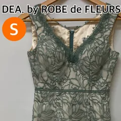 DEA. by ROBE de FLEURS ローブドフルール ワンピース ノースリーブ ドレス グリーン レディース Sサイズ 【CT2944】のサムネイル