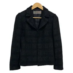 KARL LAGERFELD(カールラガーフェルド) ジャケット サイズ36 S レディース - ダークネイビー×黒 長袖/ニット/編み込み/冬のサムネイル