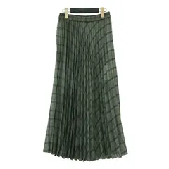 【美品】FLORENT フローレント スカート グリーン系 サイズ:34 S / 24秋冬 チェック シアー プリーツ スカート / ロング フレア ウエストゴム / ボトムス / 日本製【レディース】【中古】のサムネイル