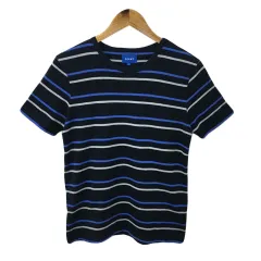 ビームス BEAMS Tシャツ カットソー プルオーバー クルーネック ボーダー 半袖 S 紺 青 ネイビー ブルー