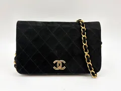 【買取店】シャネル CHANEL マトラッセ スエード チェーンショルダーバッグ フルフラップ ミニマトラッセ ブラック ゴールド金具 ヴィンテージ C5227のサムネイル