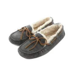 アグ オーストラリア UGG australia ローファー モカシン シューズ US7 24cm グレー ボア リボン スエード /RI ■OSのサムネイル