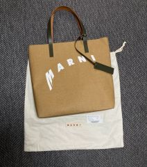 良品✨ MARNI マルニ セルロース トートバッグ 黒 ロゴ 大容量