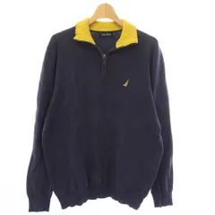 ノーティカ NAUTICA プルオーバージャケット ハーフジップ S 紺 ネイビー 黄色 イエロー リブ襟 長袖 /TK ■MAのサムネイル