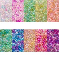 Nail Art Beads, Holeless Mini Bubble Ball Beads, UV Resin Bubble Beads, Micro Glass Beads, Resin Inclusion Beads, 1-3mm - 13g/color, Glass Bubble Beads 130g (10 colors), OLYCRAFT