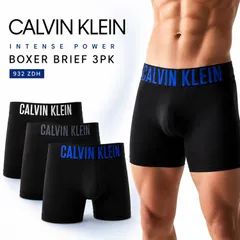 【3枚セット】Calvin Klein  Underwear カルバンクライン ボクサーパンツ ボクサーブリーフ ストレッチ メンズ 下着 インナー  3-Pack 黒 ブラック [NB3612]のサムネイル