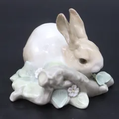ITINGD116KYI LLADRO リヤドロ 置物 食べるウサギ うさぎ 動物 生き物 花 フラワー 飾り インテリア ホーム オブジェ コレクション 陶器 磁器のサムネイル