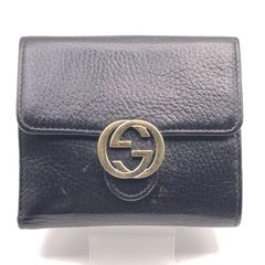 GUCCI インターロッキングG スタッズ 三つ折り財布 ブラック - メルカリ