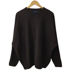 キャシーズクロセット Cathy's closet セーター ニット プルオーバー ラウンドネック 無地 長袖 M 茶 ブラウンのサムネイル
