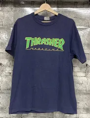  THRASHER スラッシャー 半袖Tシャツ 80s HanesボディロゴTシャツ 茄子紺 サイズM 