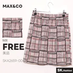 美品 MAX&CO スカート ショート丈　チェック柄　ウエストゴム　裏地付き　ギャザーのサムネイル