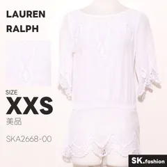 美品 LAUREN RALPH LAUREN トップス チュニック　七分袖　ストライプ柄　レース　綿100％　インド製のサムネイル