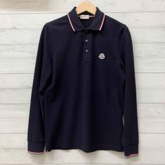 MONCLER長袖ポロシャツ トリコロールディテール 未使用級】MONCLER ポロシャツ 長袖 マグリア トリコロール ブラック