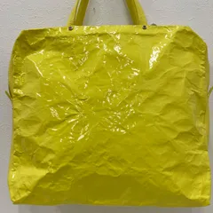 Y3482　ISSEY MIYAKE　イッセイミヤケ　PLEATS PLEASE　プリーツプリーズ　NOUGAT　ヌガー　トートバッグ　大きめ　大容量　イエロー　レディース　メンズ　ユニセックスのサムネイル