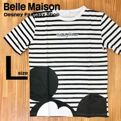 【新品】BELLE MAISON　Mickey Mouse ボーダー半袖Tシャツ　Lサイズ　黒×白のサムネイル