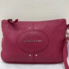 3580　LONGCHAMP　ロンシャン　クアドリ　ポーチ　リストポーチ　リストレットポーチ　リストレット　ダークピンク　レディース　クラッチバッグ　レザーのサムネイル