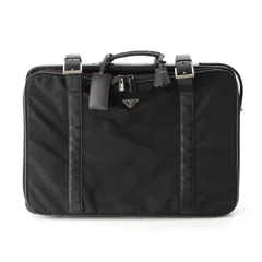 プラダ テスート ナイロン 旅行鞄 キャリーバッグ ケース トライアングルロゴ V410/A ブラック【中古】のサムネイル