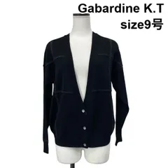 ◆ ギャバジンケーティー Gabardine K.T ニット カーディガン  トップス 長袖 羽織り Vネック チェック柄 黒 9号 M レディース S6H119のサムネイル