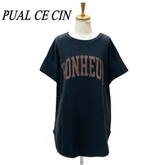 PUAL CE CIN ピュアルセシン カレッジロゴラウンドTシャツ スミクロのサムネイル