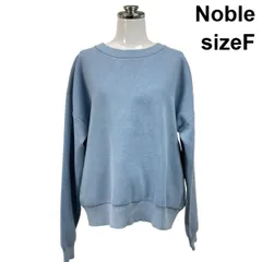 ■ ノーブル Noble トレーナー カットソー トップス 長袖 プルオーバー ニット 水色 綿  M 9号 フリーサイズ レディース S6H095のサムネイル