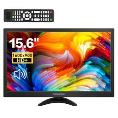 15.6 인치 모니터 소형 디스플레이 액정 디스플레이 모니터/HDMI VGA AV BNC USB 포트/1600x900/16:9/140° 시야/VESA 마운트/스피커 내장/리모콘 e