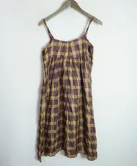 美品 PLEATS PLEASE ISSEY MIYAKE イッセイミヤケ プリーツ プリーズ キャミ ワンピース ポリエステル チェック PP13-PH472 3 1014P★2のサムネイル