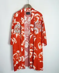 08SIRCUS ゼロエイトサーカス Hand embroidery gown coat レーヨン 刺繍 ガウン コート S18SM-CO08 サイズ5 レッド 赤 1001P★2のサムネイル