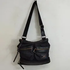 DOLCE & GABBANA ショルダー バッグ フロント ジップ マルチ ポケット 斜め掛け ドッキング レザー Y2K archive ギミック ブラック F618のサムネイル