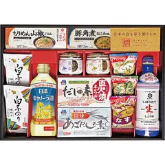 【お中元ギフト】味香門和膳(みかどわぜん) アマノフーズ&キッコーマン和食詰合せ S-A 【申込締切7/30、お届け期間6月末～8/8】 【全国配送可】のサムネイル