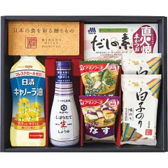 【お中元ギフト】味香門和膳(みかどわぜん)アマノフーズ&キッコーマン和食詰合せ S-C 【申込締切7/30、お届け期間6月末～8/8】 【全国配送可】のサムネイル