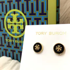 【彦】TORY BURCH ピアス アイコン エナメル サークルスタッズ ENAMEL CIRCLE-STUD EARRING 90547 720 0222 ブラック 黒 ゴールドカラー ロゴ トリーバーチ ブランド アクセサリー 箱【4210SY】F25のサムネイル