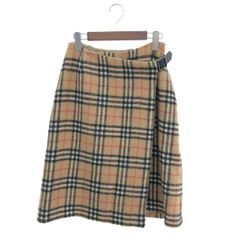 極美品☆バーバリーロンドン 巻スカートノバチェック柄 ベルト牛革