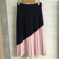 トリーバーチ バイカラー プリーツ ニット ロング スカート Sのサムネイル