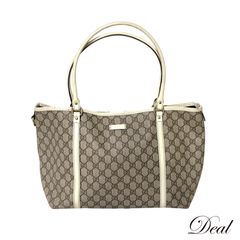 GUCCI トートバッグ GGスプリーム A4収納可 ベージュ ホワイト - メルカリ
