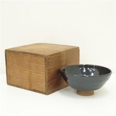 茶碗 【 亀井楽山 高取焼 茶碗 】 共箱 茶道具 茶道 抹茶碗 黒釉
