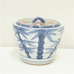 茶道具】手塚玉堂窯造 染付竹笹水指 - メルカリ