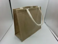 【TAKA128-05】◇無印良品 MUJI　ジュートマイバッグ　A4サイズ　トートバッグ　エコバッグ　ベージュ系のサムネイル