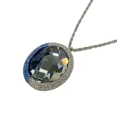 SWAROVSKI(スワロフスキー) ネックレス美品  - シルバー×クリア×ブルーのサムネイル