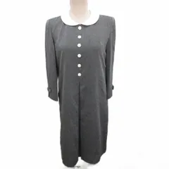 ピエールカルダン Pierre Cardin シャツワンピース 長袖 ミモレ ロング 7 グレー 白 ホワイト 821981-68 ■IBO90のサムネイル